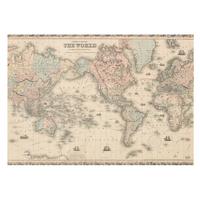 FOTOTAPETE 208x146 cm - Historische Karte - Beige, Textil (208/146cm) - Wallfluent
