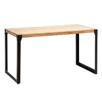 ESSTISCH Massivholz Metall Rechteckig Industrial, Akazie 120x60x76 cm - Schwarz/Akaziefarben, Holz/Metall (60/120/76cm) - KADIMA DESIGN