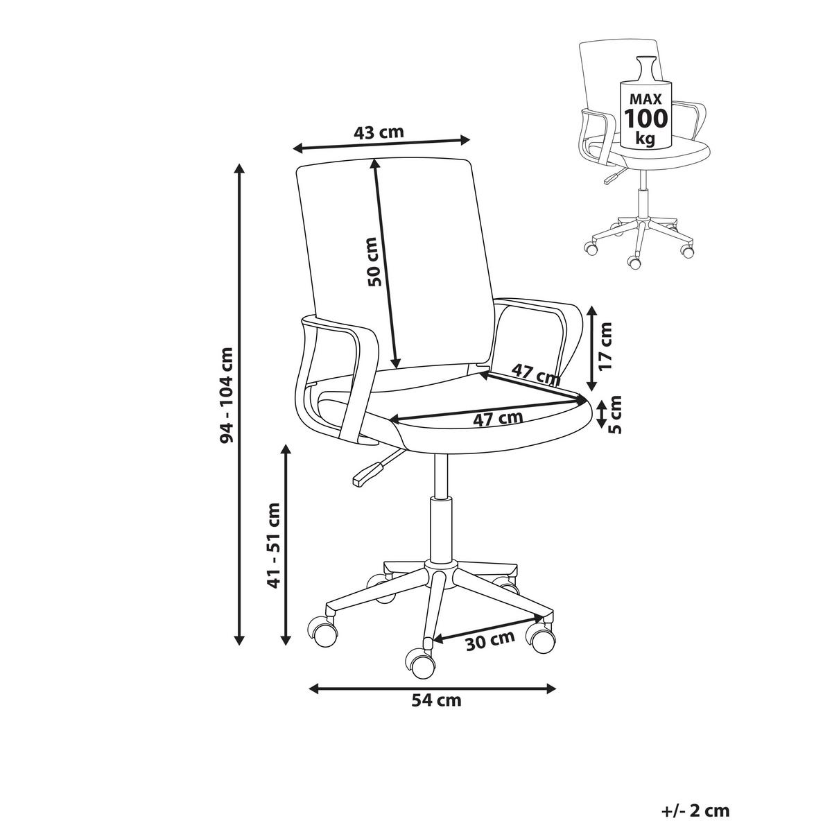 BÜROSTUHL Dunkelgrün Ease - Schwarz/Grün, Textil (54/94/54cm) - Beliani