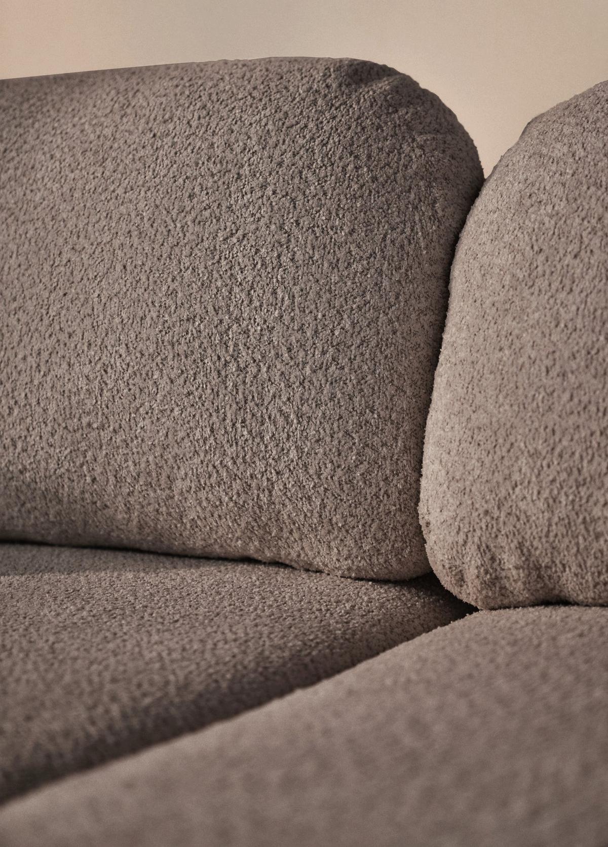 ECKSOFA Tvoya Graubraun Bouclé - Graubraun/Schwarz, Kunststoff/Textil (175/267cm) - Selsey