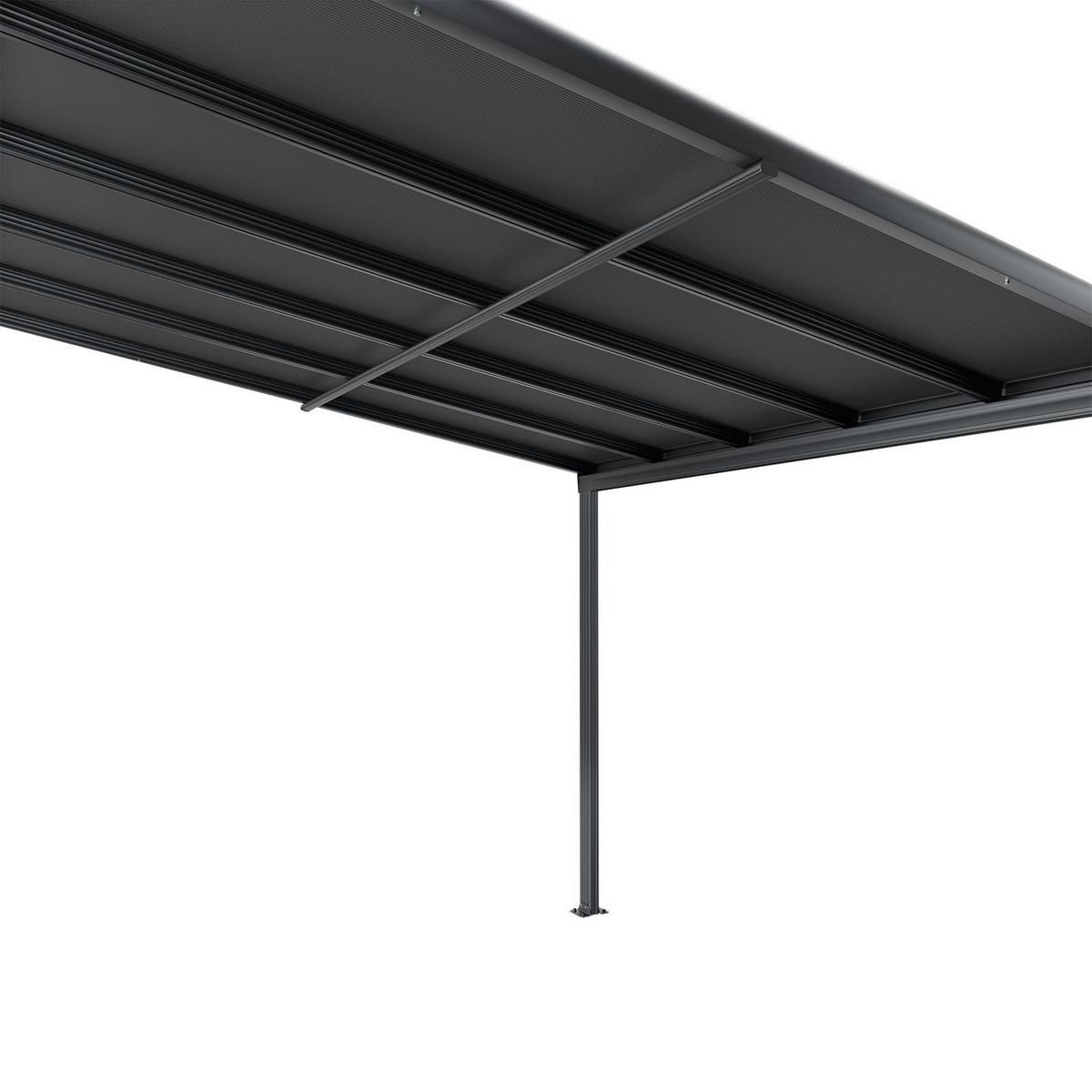 TERRASSENDACH Borneo Aluminium 3x3m dunkelgrau - Dunkelgrau, Metall (313/300/300cm) - Juskys