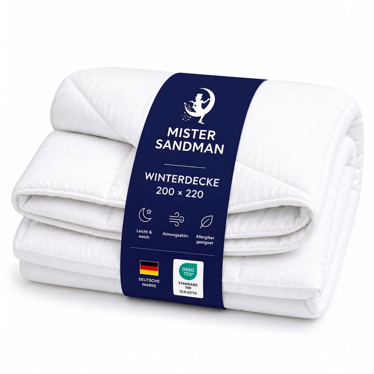 WINTERBETTDECKE 200x220 cm – warme Bettdecke mit Hohlfaserfüllung & Mikrofaserbezug - Weiß, Textil (200/220cm) - Mister Sandman