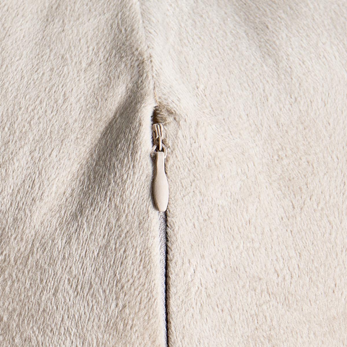 DEKOKISSEN 2er-Set Cremeweiß 33/33 cm Salvia - Creme, Textil (33/33cm) - Beliani