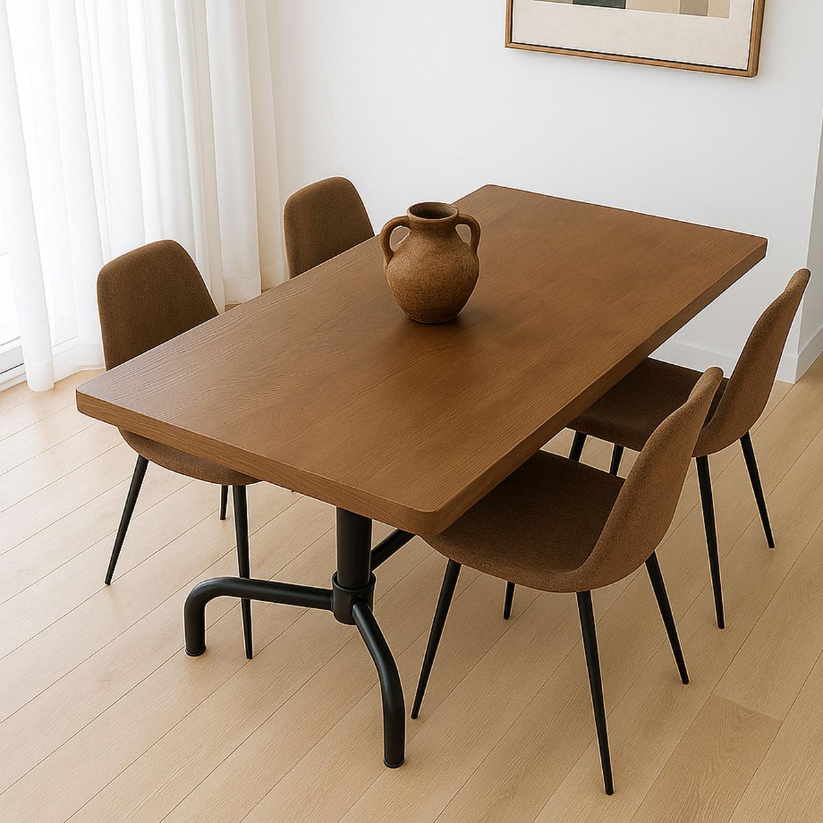 ESSZIMMERTISCH eckig Beige, Schwarz - Beige/Schwarz, Holz (80/140/74cm) - MCW