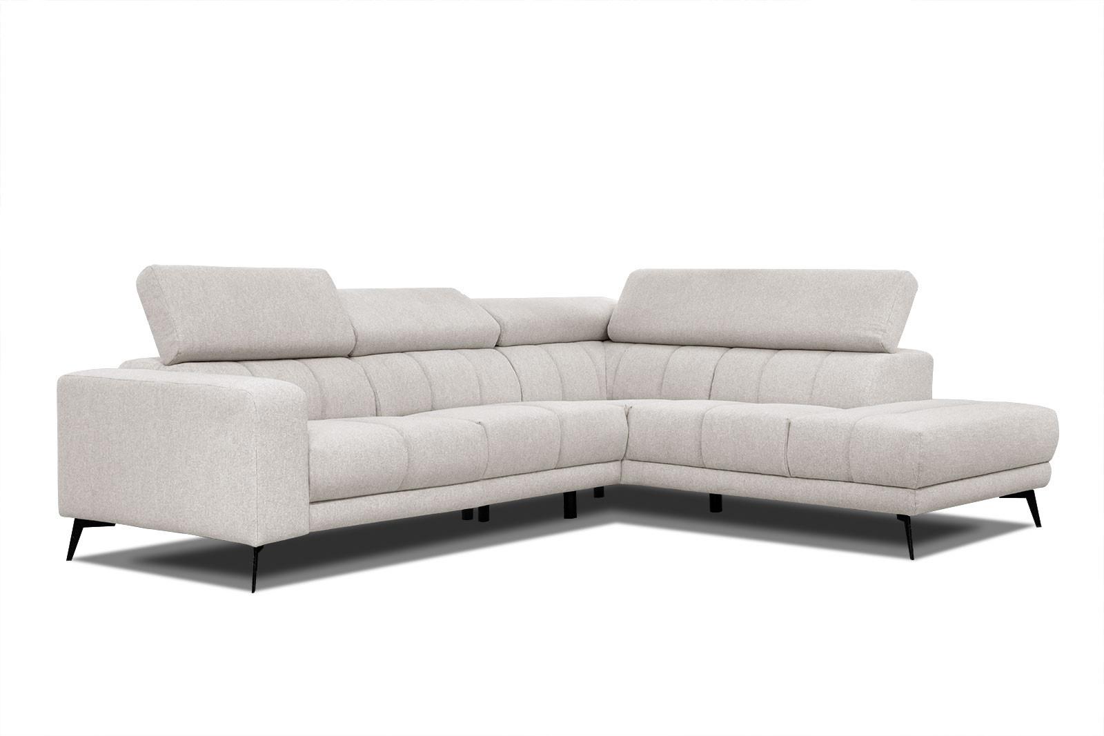 ECKSOFA MORELLO 5-Sitzer, creme - Creme/Schwarz, Holzwerkstoff/Textil (287/228cm) - Wozimo