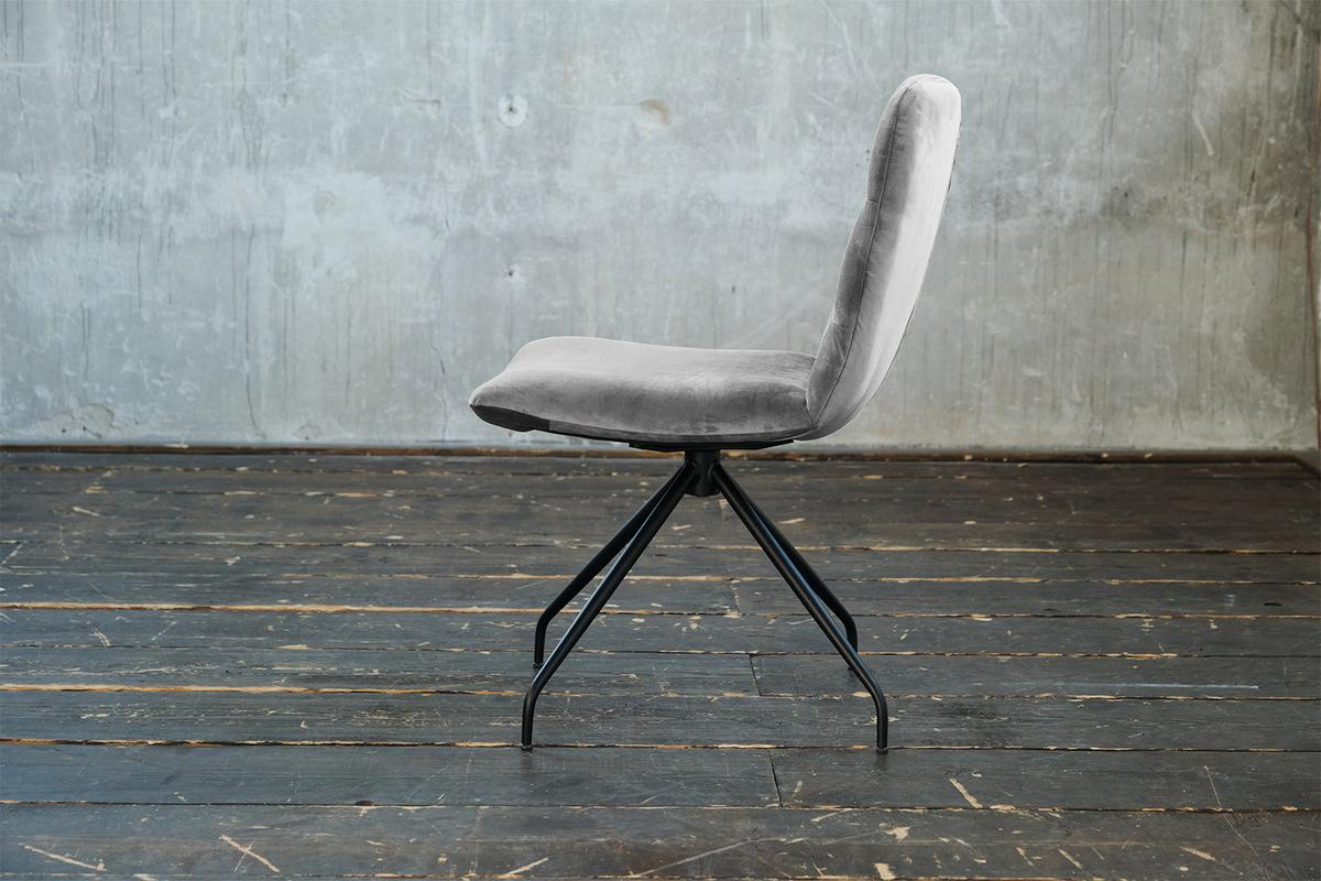 DREHSTUHL NEW CHARME Silber Velvet (1er-Set) - Silberfarben, Textil (52/87/66cm) - KAWOLA