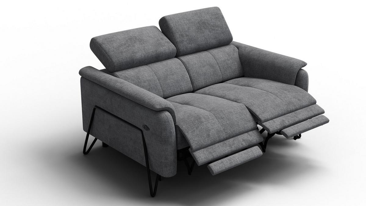 RELAXSOFA RODEN 2-Sitzer, dunkelgrau - Dunkelgrau, Holz/Textil (152/82/103cm) - Wozimo