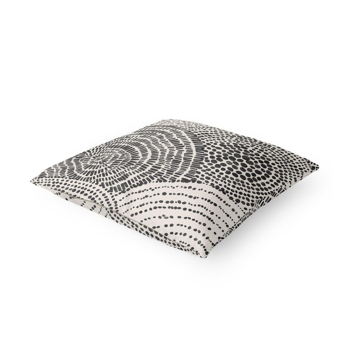 DEKOKISSEN Schwarze Kreise VI 50/50 cm - Beige, Textil (50/50/10cm) - Bilderwelten