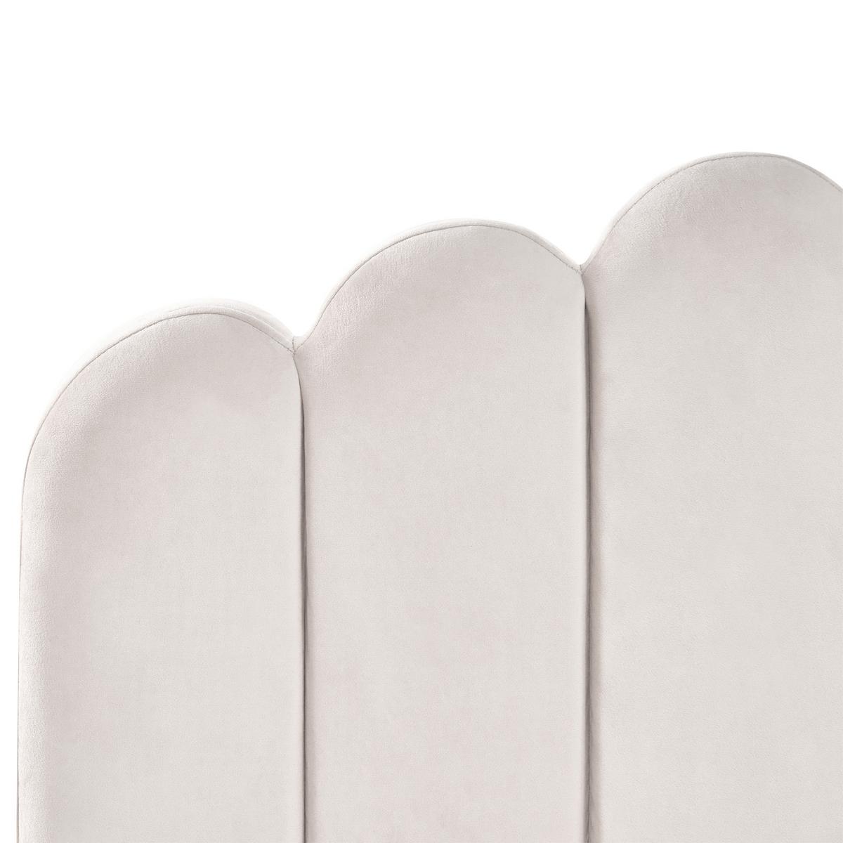 BETT mit Lattenrost 160/200 cm Samtstoff Cremeweiß Sauvian - Creme, Textil (160/200cm) - Beliani
