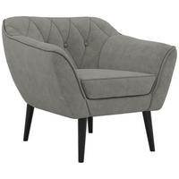 SESSEL PIRS - Grau Strukture - Schwarze Beine - Platinfarben/Schwarz, Holzwerkstoff/Textil (80/75/74cm) - MKS