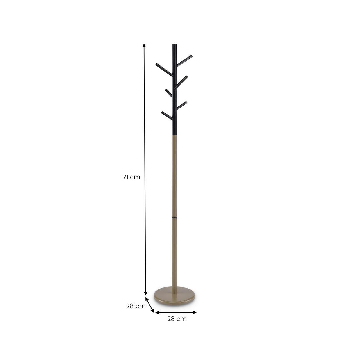 KLEIDERSTÄNDER ENRICO champagne/schwarz - Champagner/Schwarz, Holz (28/171/28cm) - IDIMEX