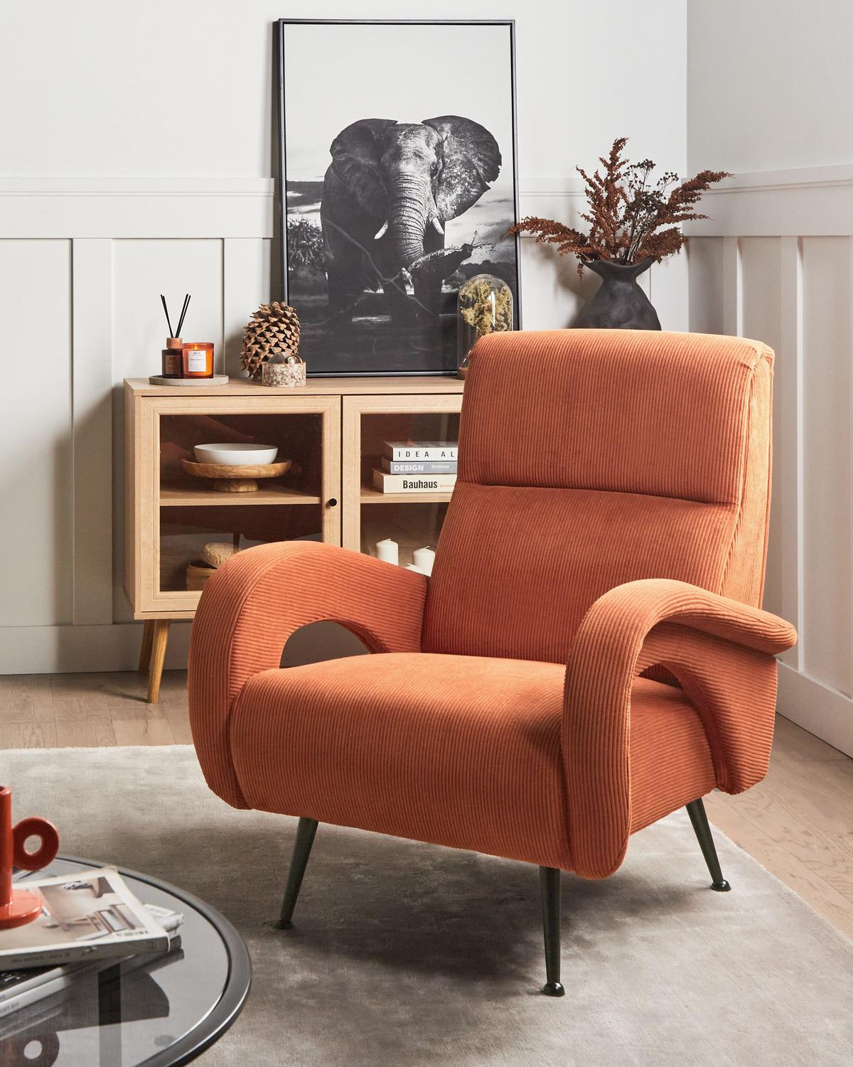 SESSEL Taupe Svalov - Orange, Textil (77/93/75cm) - Beliani