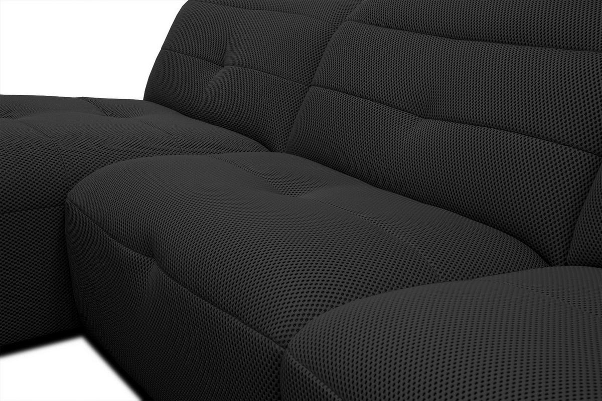 ECKSOFA TRENTO 4-Sitzer, schwarz - Schwarz, Holzwerkstoff/Kunststoff (165/262cm) - Wozimo