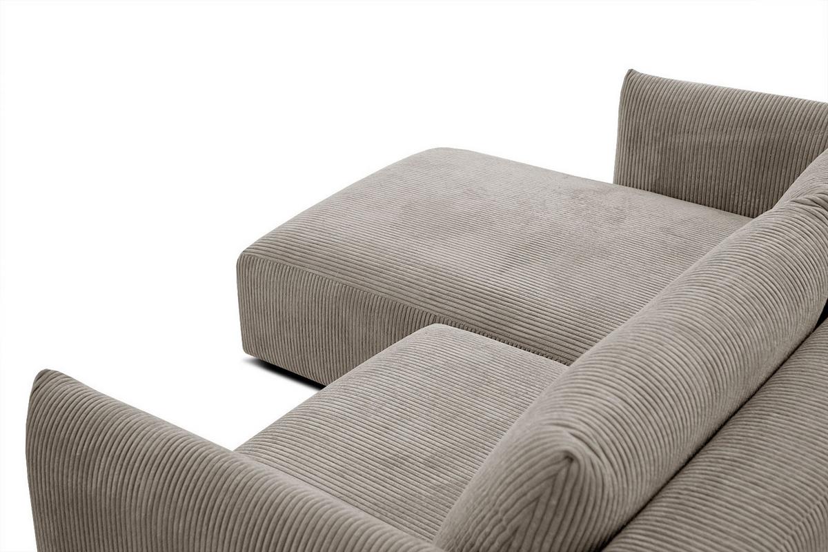 ECKSOFA TAUER 3-Sitzer, taupe - Taupe/Schwarz, Holzwerkstoff/Kunststoff (173/206cm) - Wozimo