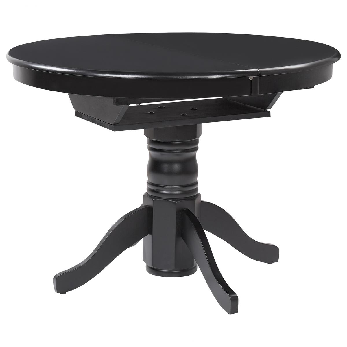 ESSTISCH ausziehbar Schwarz 106-150/106 cm Akron - Schwarz, Holzwerkstoff (106/106/74cm) - Beliani