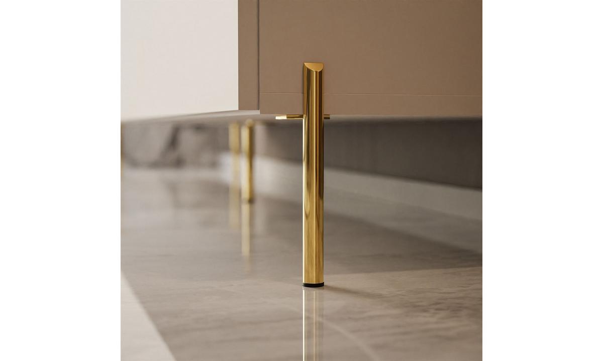 TV-SCHRANK COLGANTE 150/40/50 cm gerade goldfarbene Füße ohne LED-Beleuchtung Kaschmir - Kaschmir/Goldfarben, Holzwerkstoff (150/50/40cm) - Lookway