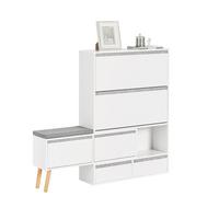 SCHUHSCHRANK Weiß - Weiß, Holzwerkstoff (92/115/24cm) - SoBuy