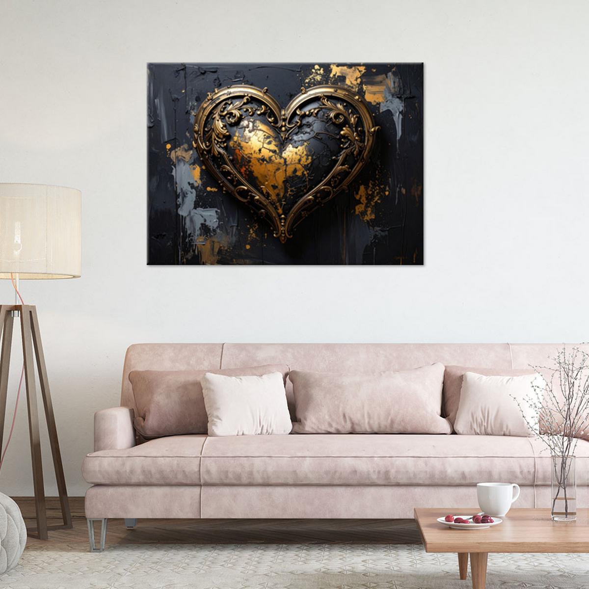 LEINWANDBILD Liebe 30x20cm - Goldfarben, Textil (30/20cm) - Feeby