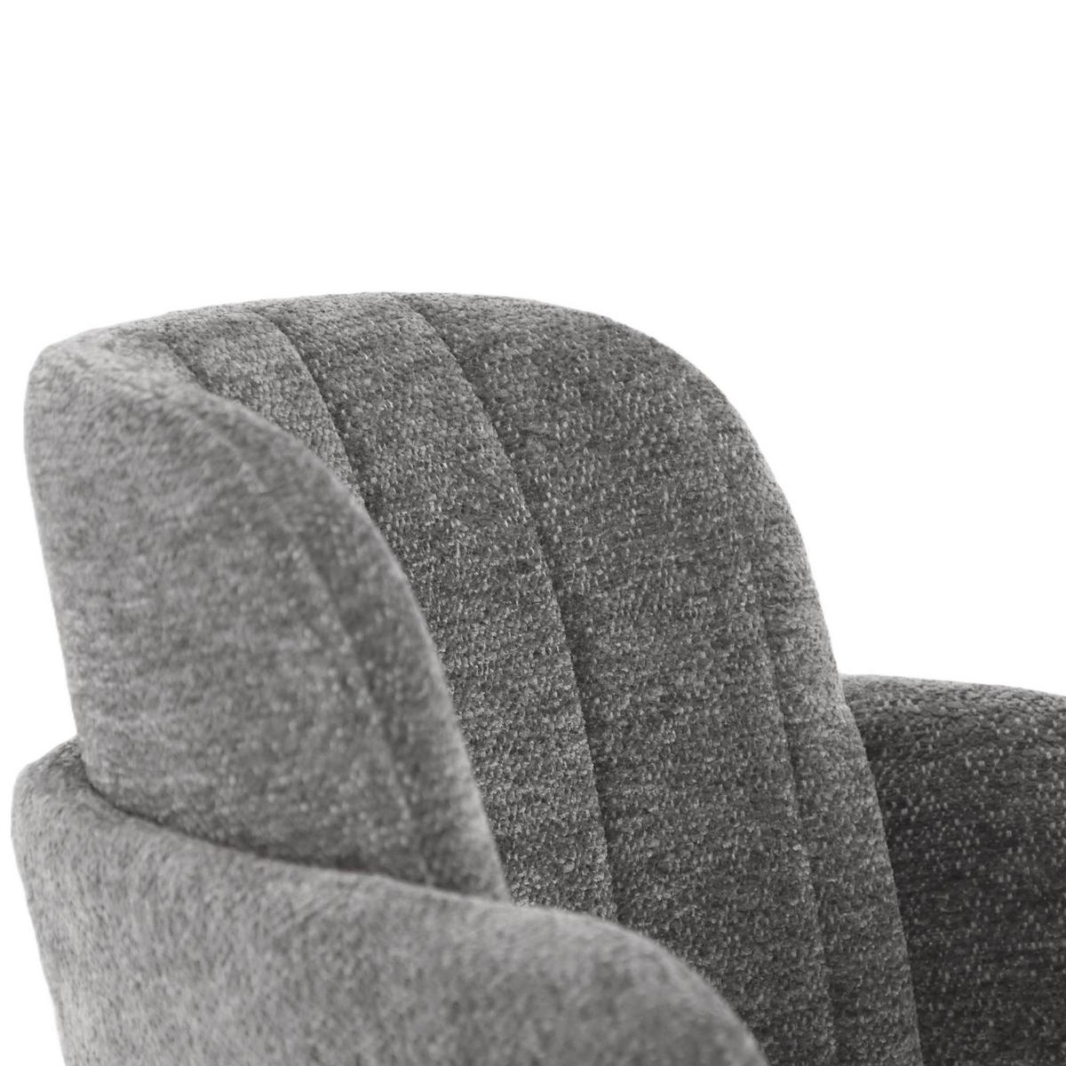 ARMLEHNENSTUHL Velto im Bouclestoff mit Metallbeinen, Cappuccino - Schwarz/Cappuccino, Metall (55/77/51cm) - Beautysofa