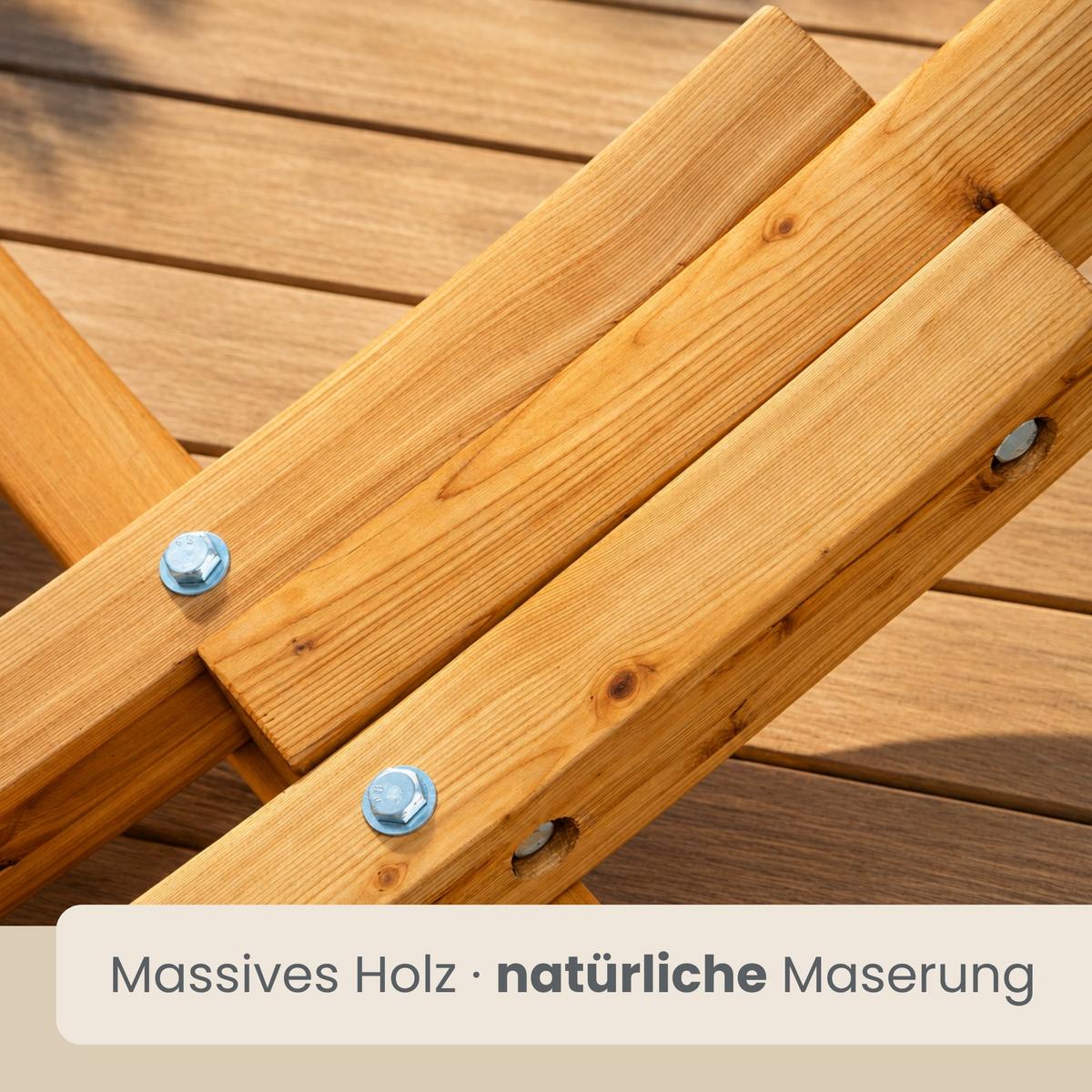 XXL-HÄNGEMATTE mit Holzgestell bis 150kg, 325/120cm, Beige - Beige, Holz (120/118/325cm) - Amanka