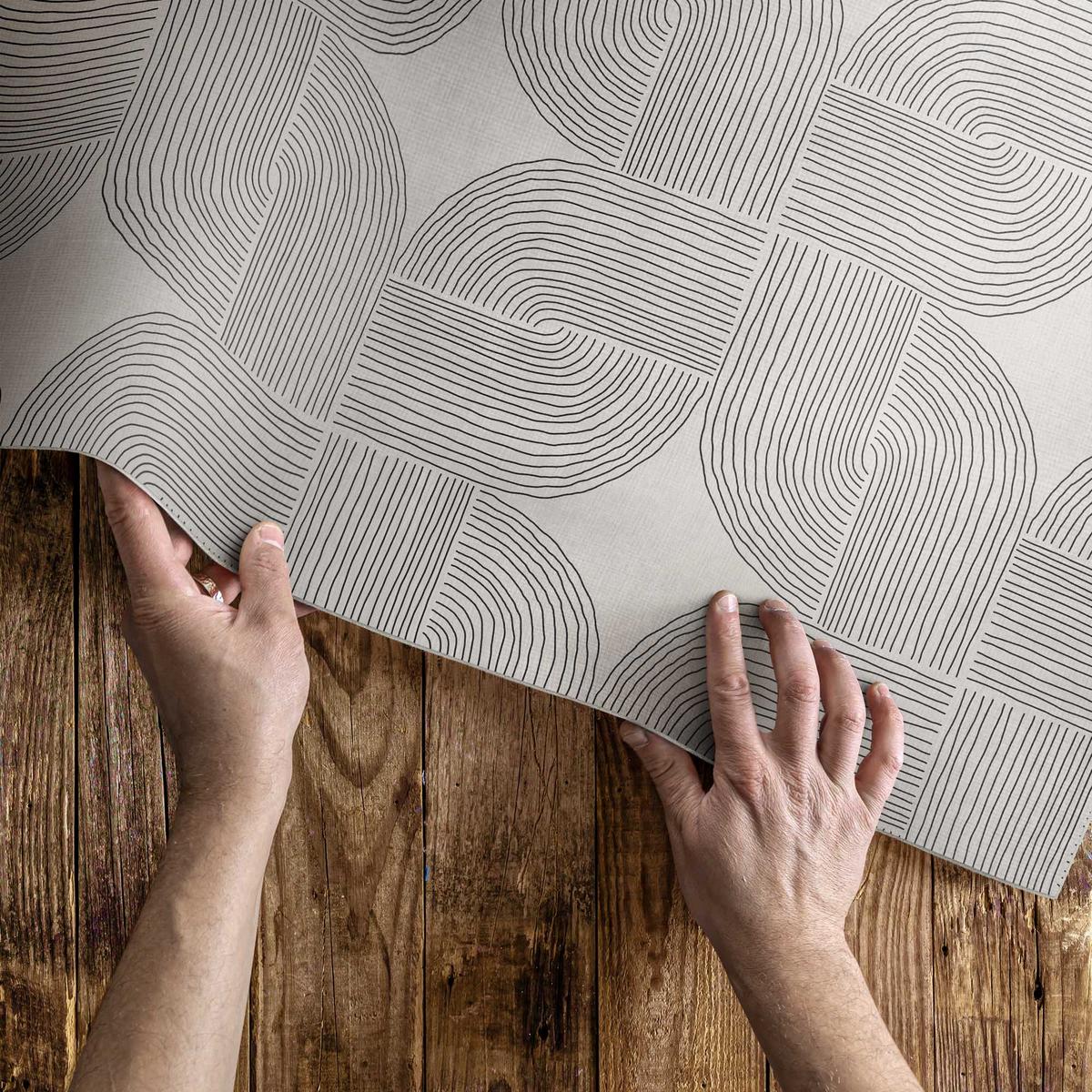 TEPPICH 150x225 cm Linearer Zopf Vintage Muster - Hellgrau, Kunststoff (150/225cm) - Wallfluent