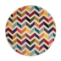 TEPPICH MEON, geometrisch, Bunt, Ø 160 cm - Multicolor, Textil (160/160cm) - KADIMA DESIGN