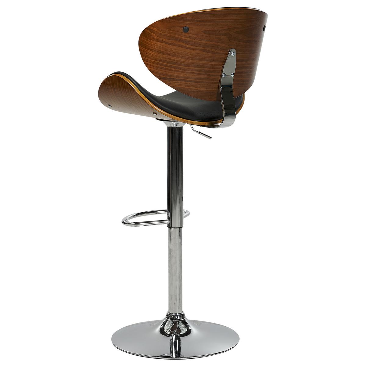 BARSTUHL 2er-Set Kunstleder drehbar SchwarzvRotterdam - Schwarz, Kunststoff (52/93/45cm) - Beliani