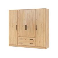 DREHTÜRENSCHRANK VANO 200/190/56cm 4-türig Eiche Artisan - Eiche Artisan, Holzwerkstoff (200/190/56cm) - MASSENO