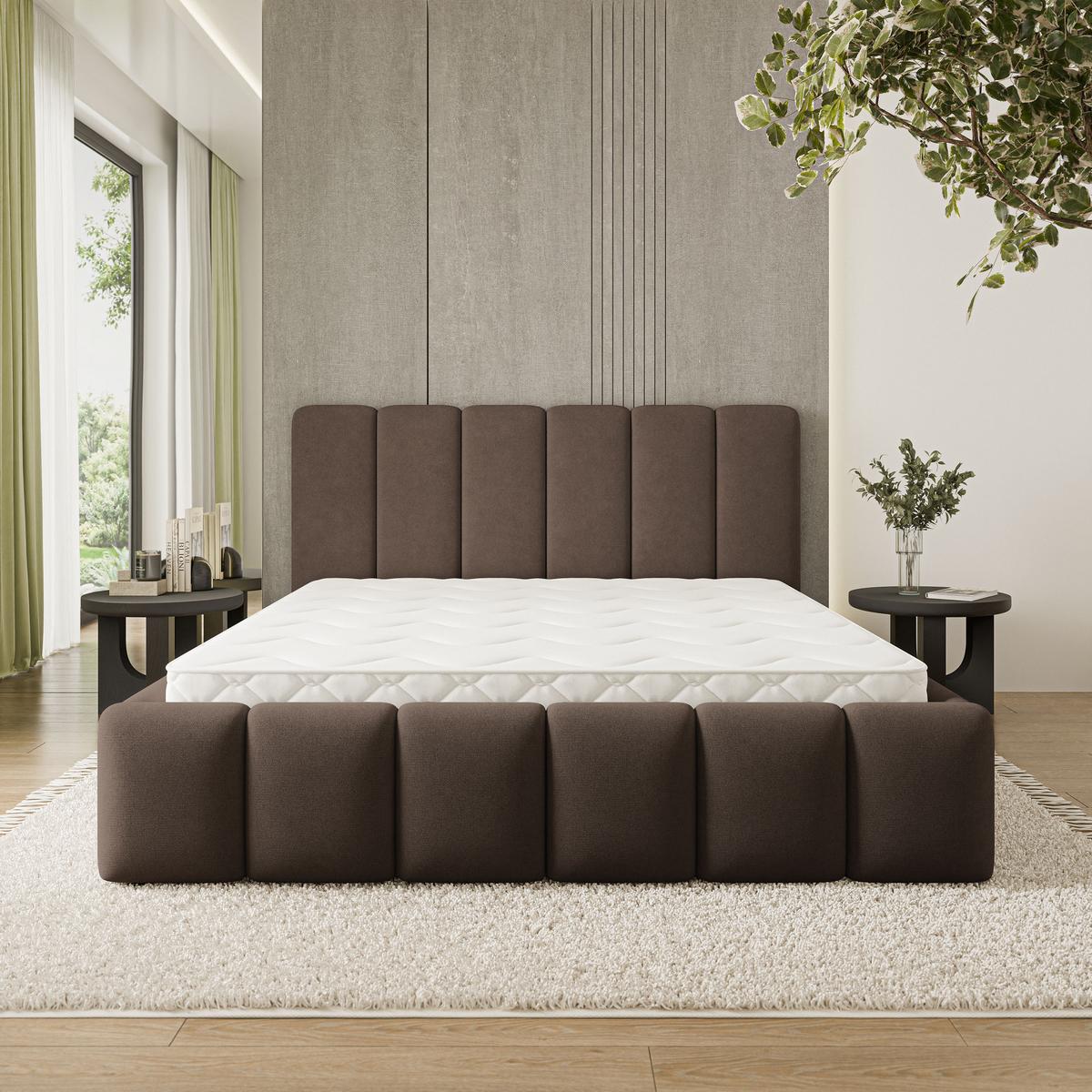 POLSTERBETT ATTORA SR 160x200 cm mit Bettkästen - Braun - Braun, Holz (160/200cm) - MASSENO