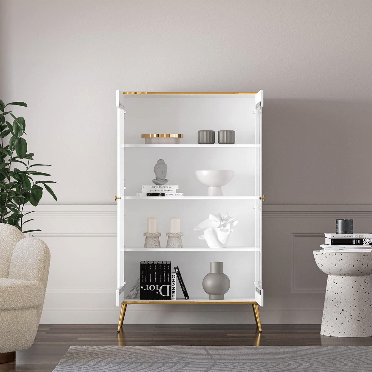 VITRINE Zora Weiß - Weiß, Holzwerkstoff (92/152/40cm) - Petits-meubles