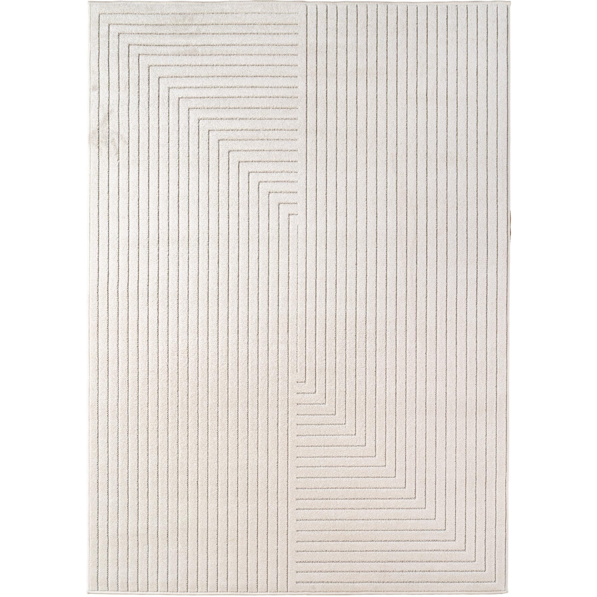 TEPPICH Outdoor ENGADIN in Creme, im Skandi-Stil mit 3D-Design, aus Polypropylen, 200 x 290 cm - Beige, Textil (290/200cm) - KADIMA DESIGN