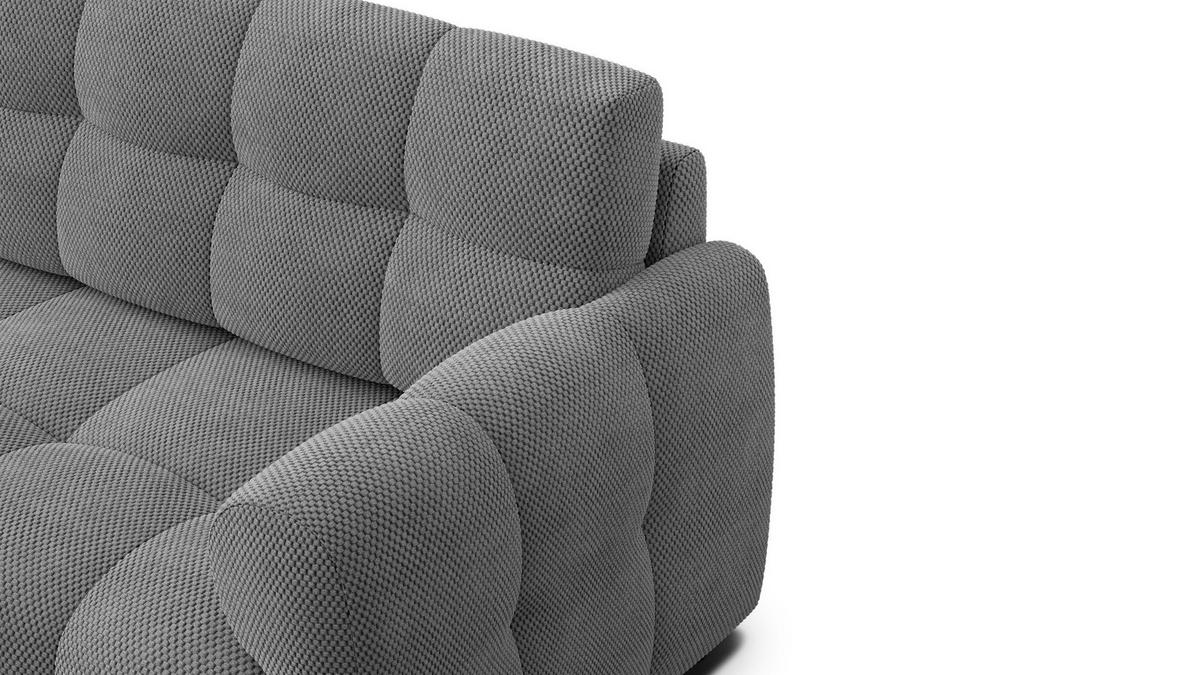 ECKSOFA MELLOW 4-Sitzer, grau - Schwarz/Grau, Holz/Textil (262/156cm) - Wozimo