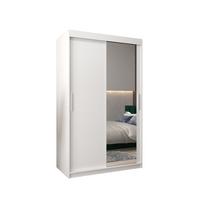 SCHWEBETÜRENSCHRANK 200/120/62 2-türig - Silberfarben/Weiß, Holz/Kunststoff (120/200/62cm) - MÖBEL KRYSPOL