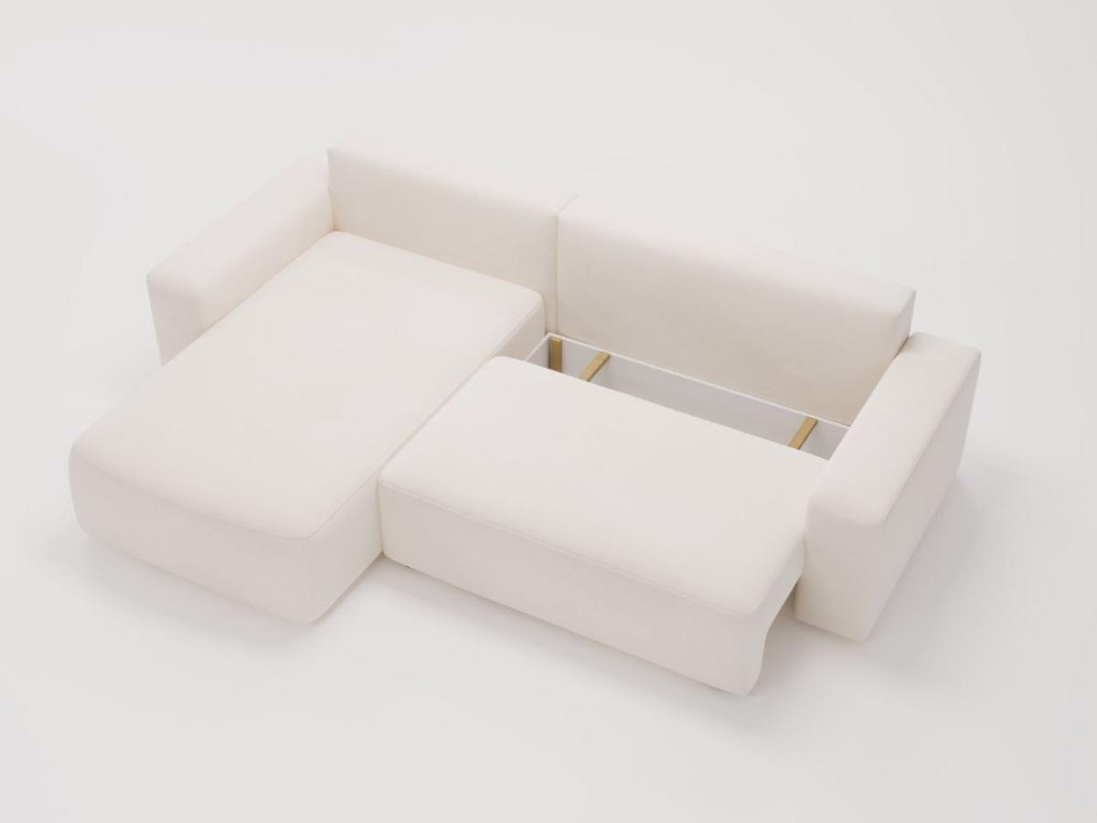 ECKSOFA Tazones Creme Links - Creme, Holz/Kunststoff (250/165cm) - Graingold
