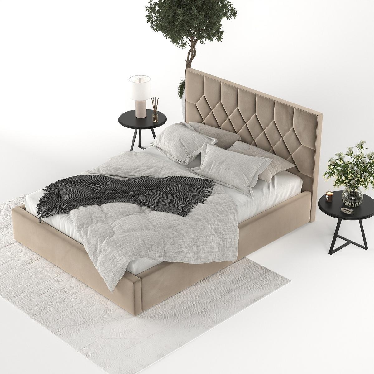 POLSTERBETT Brisa 180/200 cm Taupe im Paros Stoff - Taupe/Schwarz, Holz/Holzwerkstoff (180/200cm) - AltaBeds