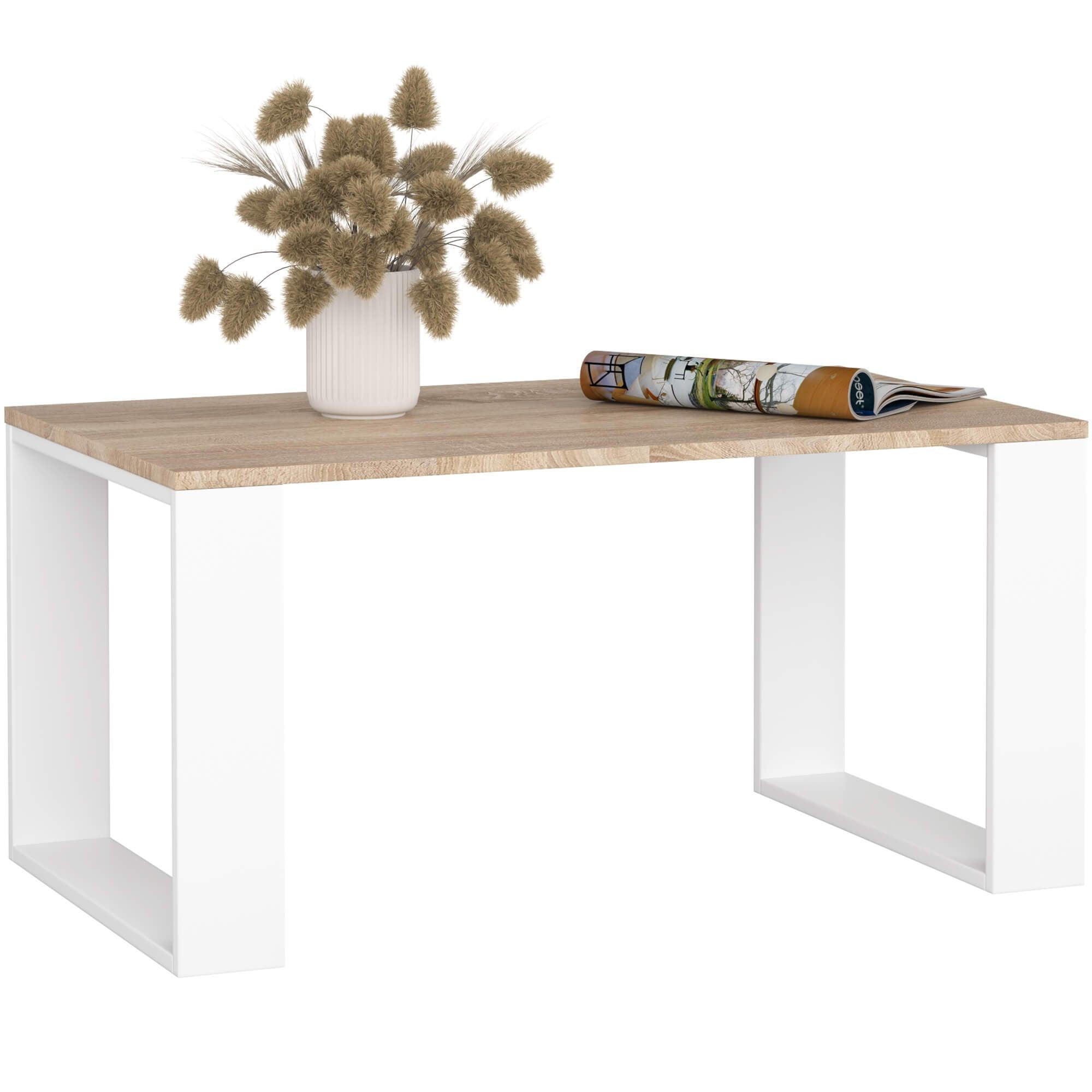 COUCHTISCH Eiche Sonoma, Weiß 45/92/53 - Weiß, Textil (53/92/45cm) - RAUMHIRSCH FURNITURE