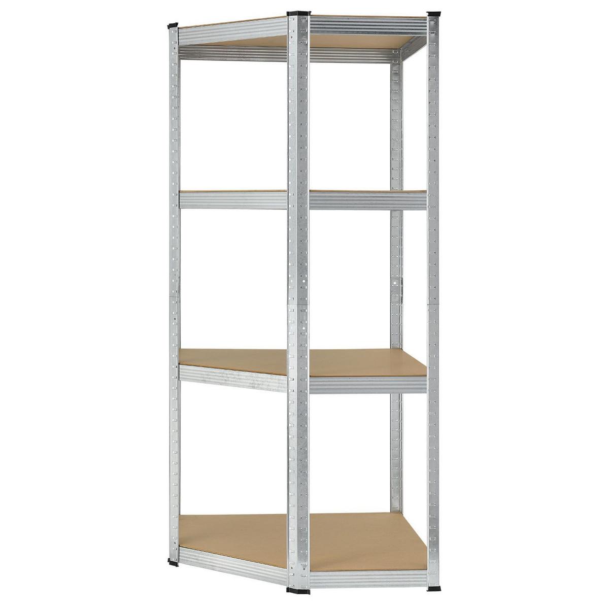 ECKREGAL Lagerregal Corner Easy verzinkt 160x75x75 cm - Silberfarben, Metall (80/160/40cm) - Juskys
