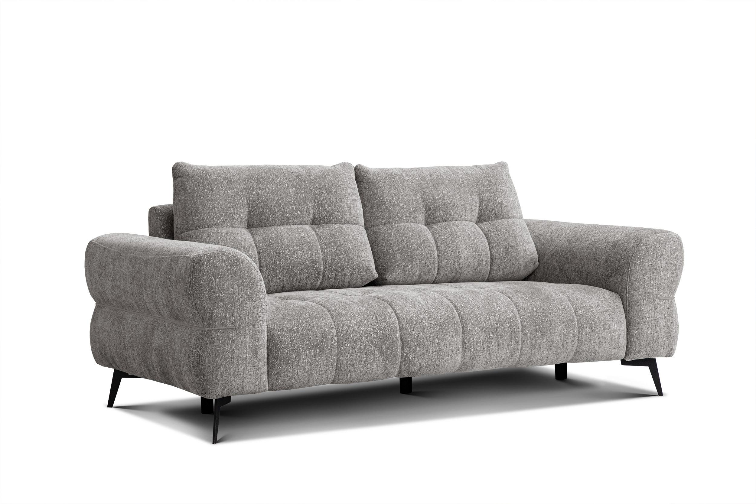 SOFA SALVINI 3-Sitzer, platingrau - Grau, Holz/Textil (237/88/99cm) - Wozimo