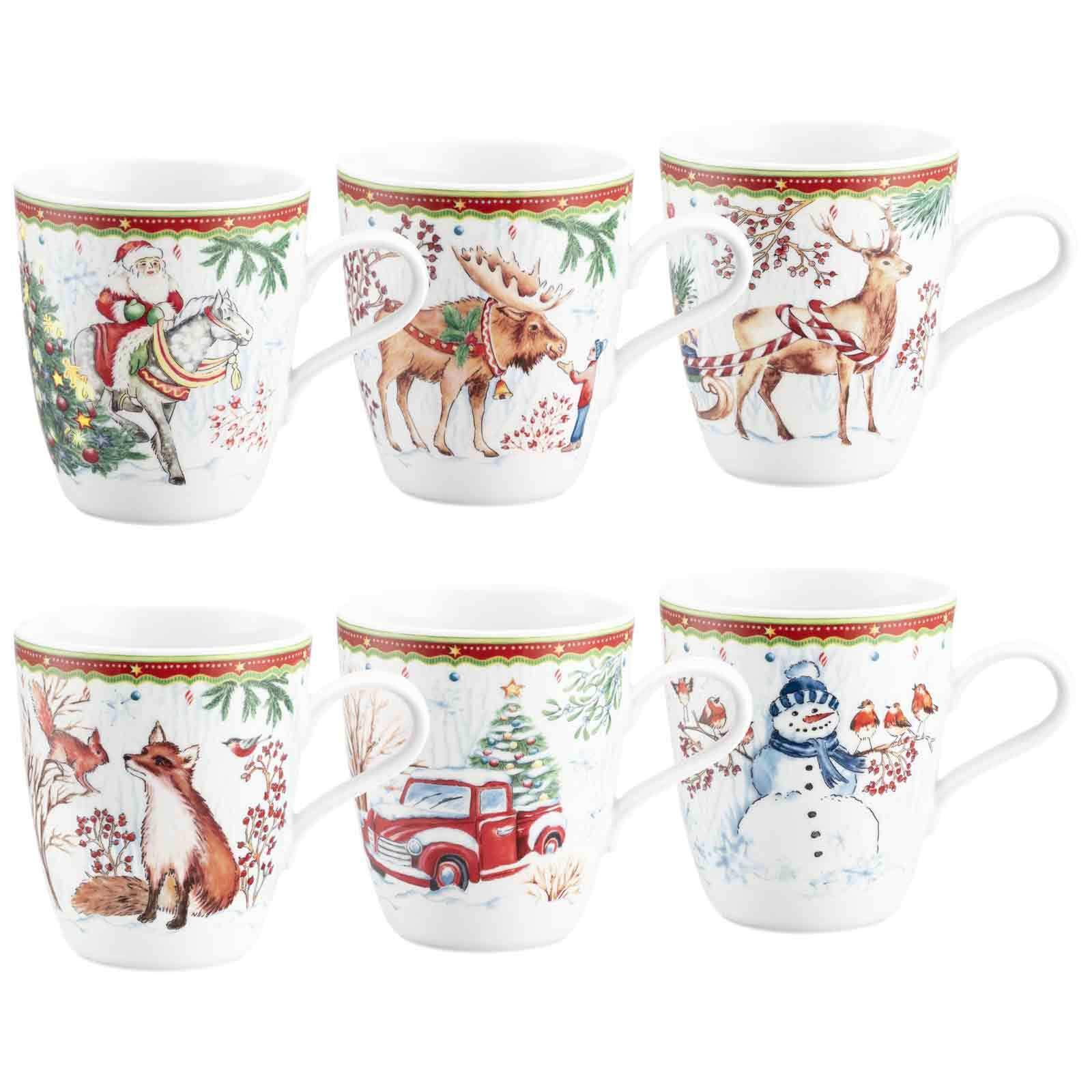 HENKELBECHER Weihnachten bunt 400 ml 6er Set - Multicolor, Keramik (0.4L) - Seltmann Weiden