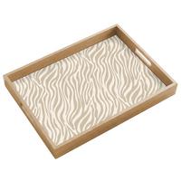 TABLETT Zebra - Muster - Beige 50x35 cm - Beige, Holz (50/5/5cm) - OnlyWow