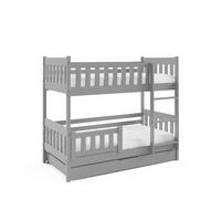 ETAGENBETT LUCIA mit Bettkasten 80x190 cm Hellgrau - Hellgrau, Holz (80/190cm) - MASSENO