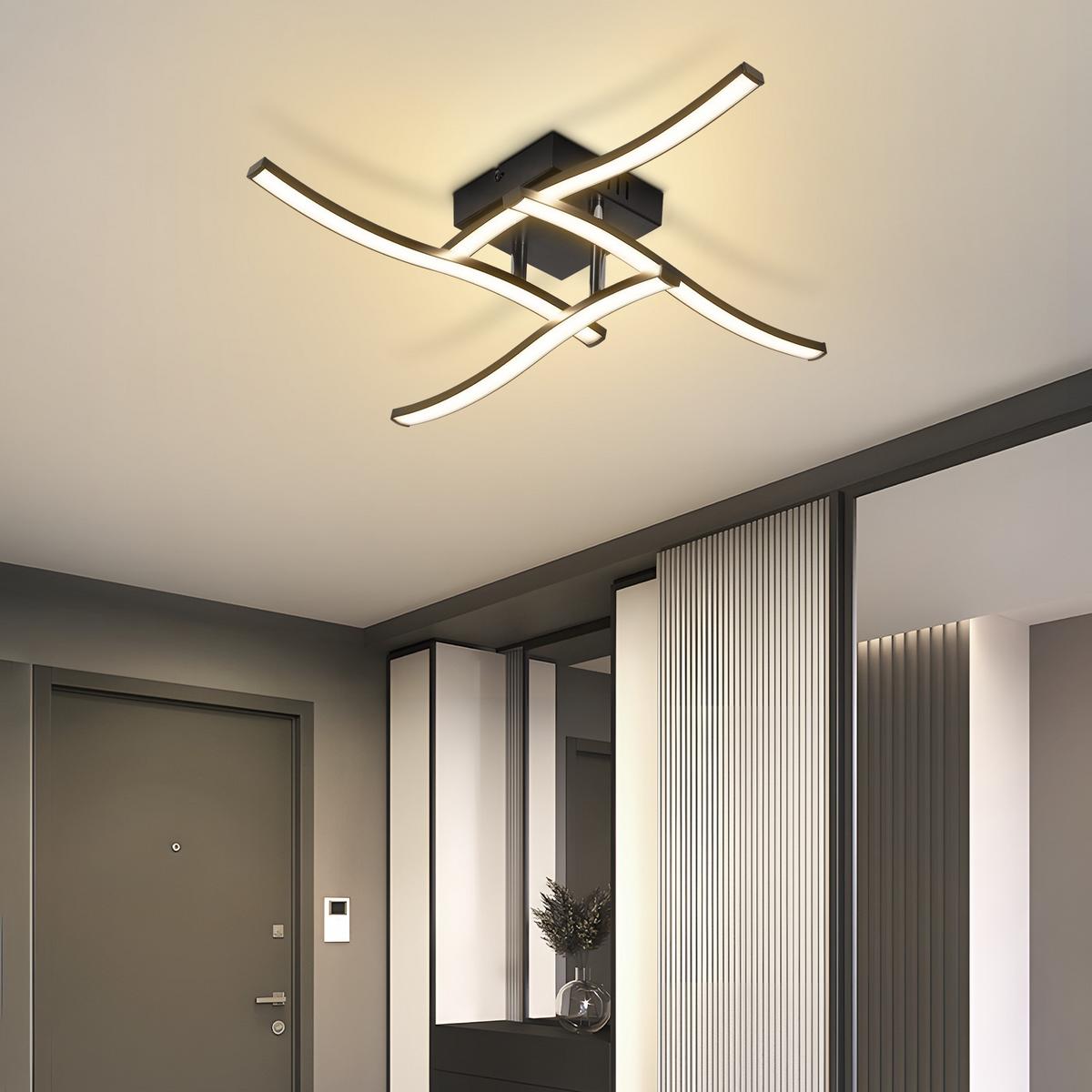 LED DECKENLEUCHTE Solon 50.5/50.5/9.5 cm - Schwarz, Kunststoff (50.5/50.5/9.5cm) - ZMH