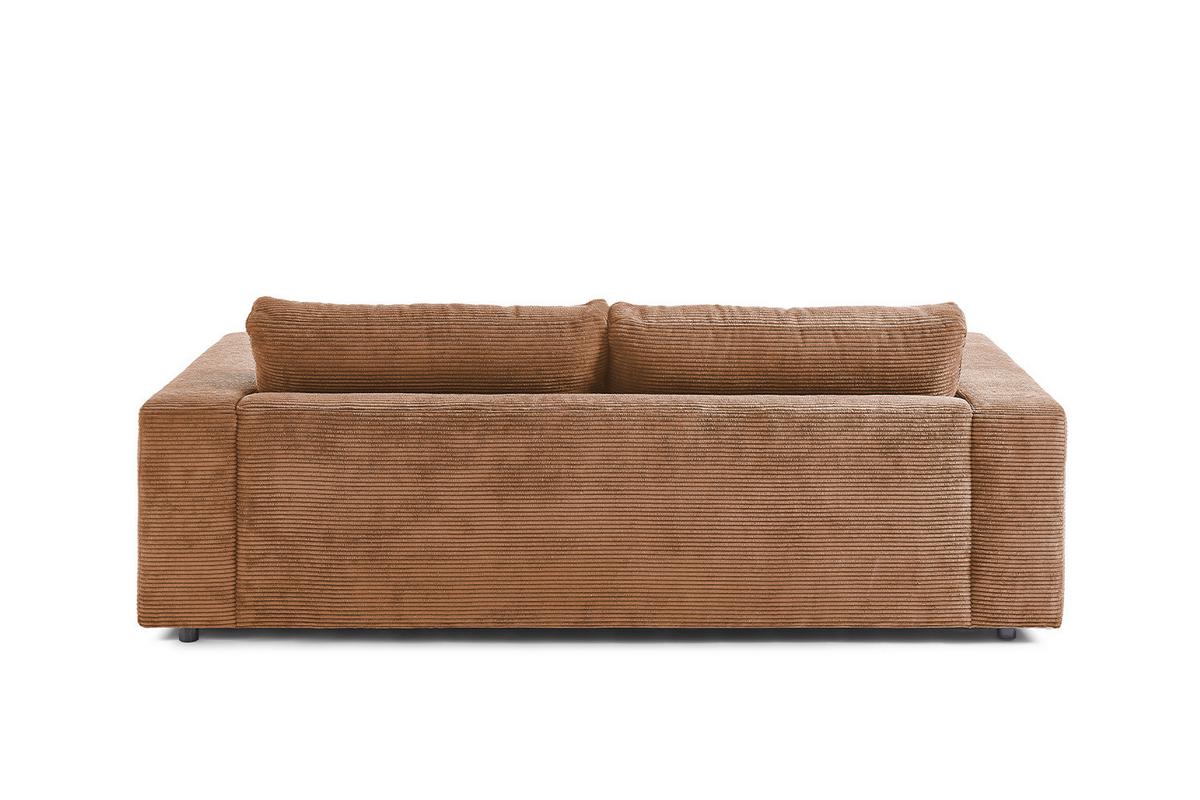 SOFA 2-SITZER MADELINE Braun Cord - Schwarz/Braun, Kunststoff/Textil (230/85/127cm) - KAWOLA