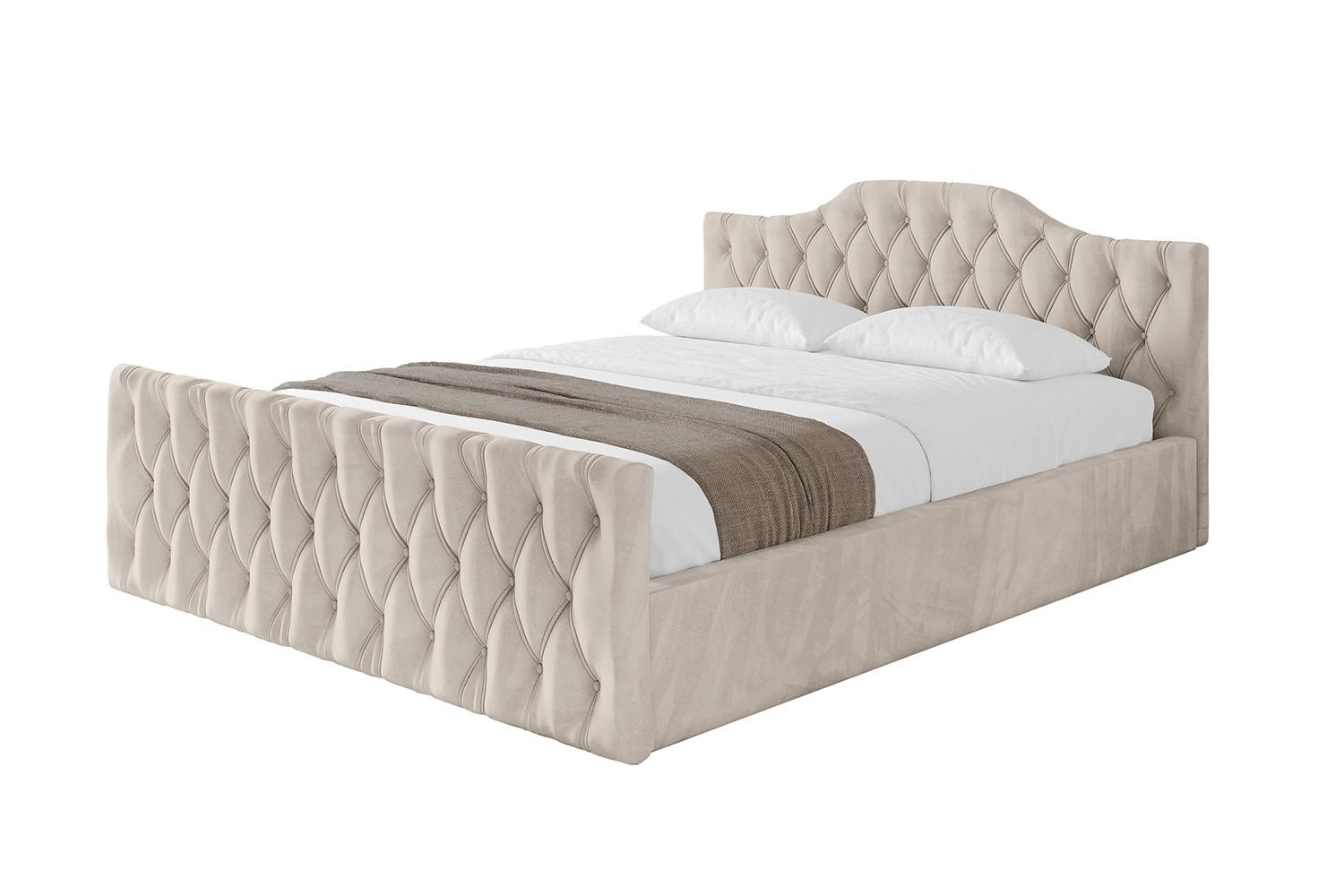 POLSTERBETT mit Bettkasten, Fußteil und Lattenrost, Boxbett mit Matratze H3/H4 - FALIO-Z-V1 120x200 Beige - Beige, Holzwerkstoff/Textil (120/200cm) - ALTDECOR