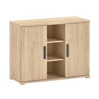 KOMMODE Keelia Eiche Melamin Türen Regal Stauraum - Eichefarben, Kunststoff (116/89/48cm) - 58aufmkessel