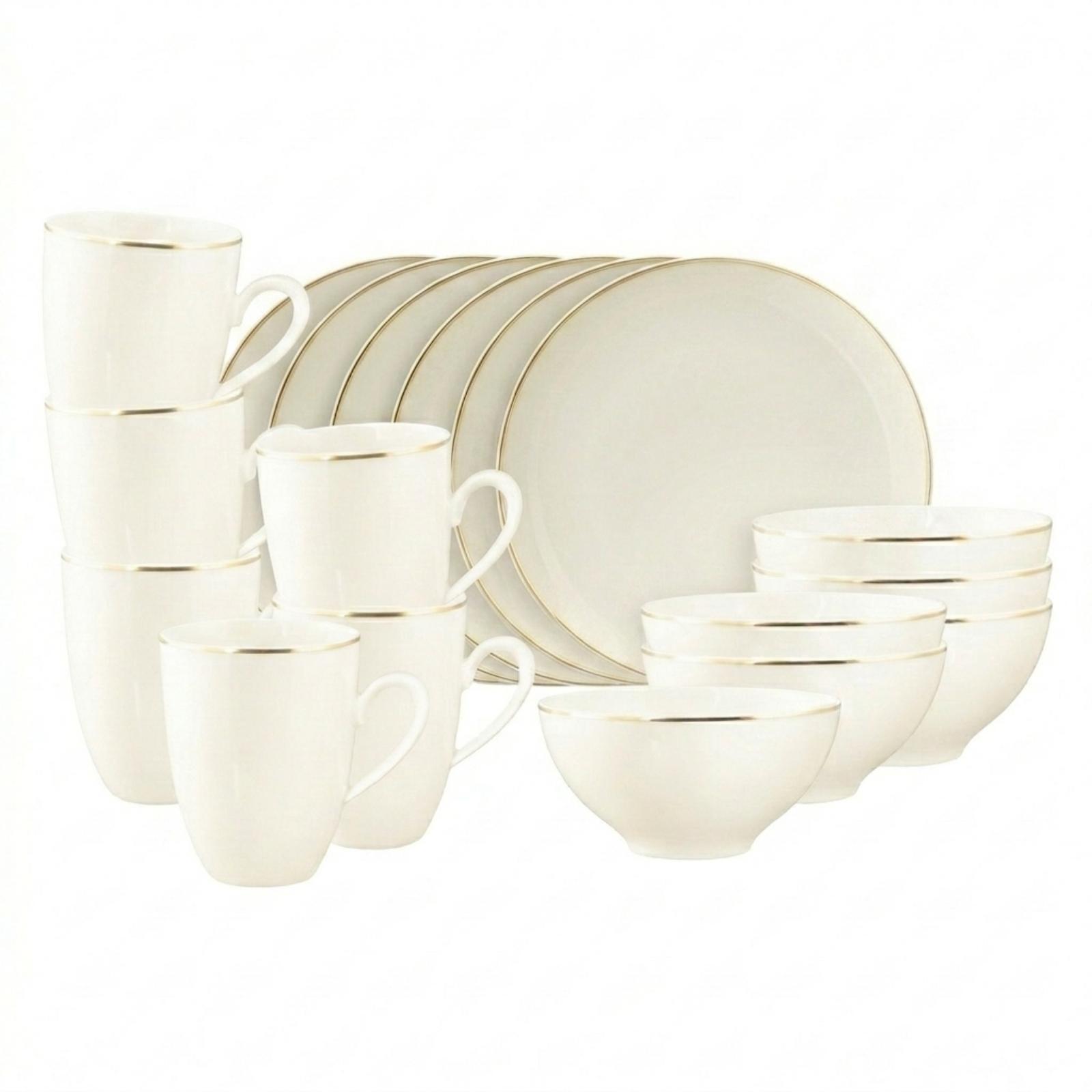 FRÜHSTÜCKSSERVICE Savona Goldlinie creme 18-tlg. - Creme, Keramik (2/2/2cm) - Seltmann Weiden