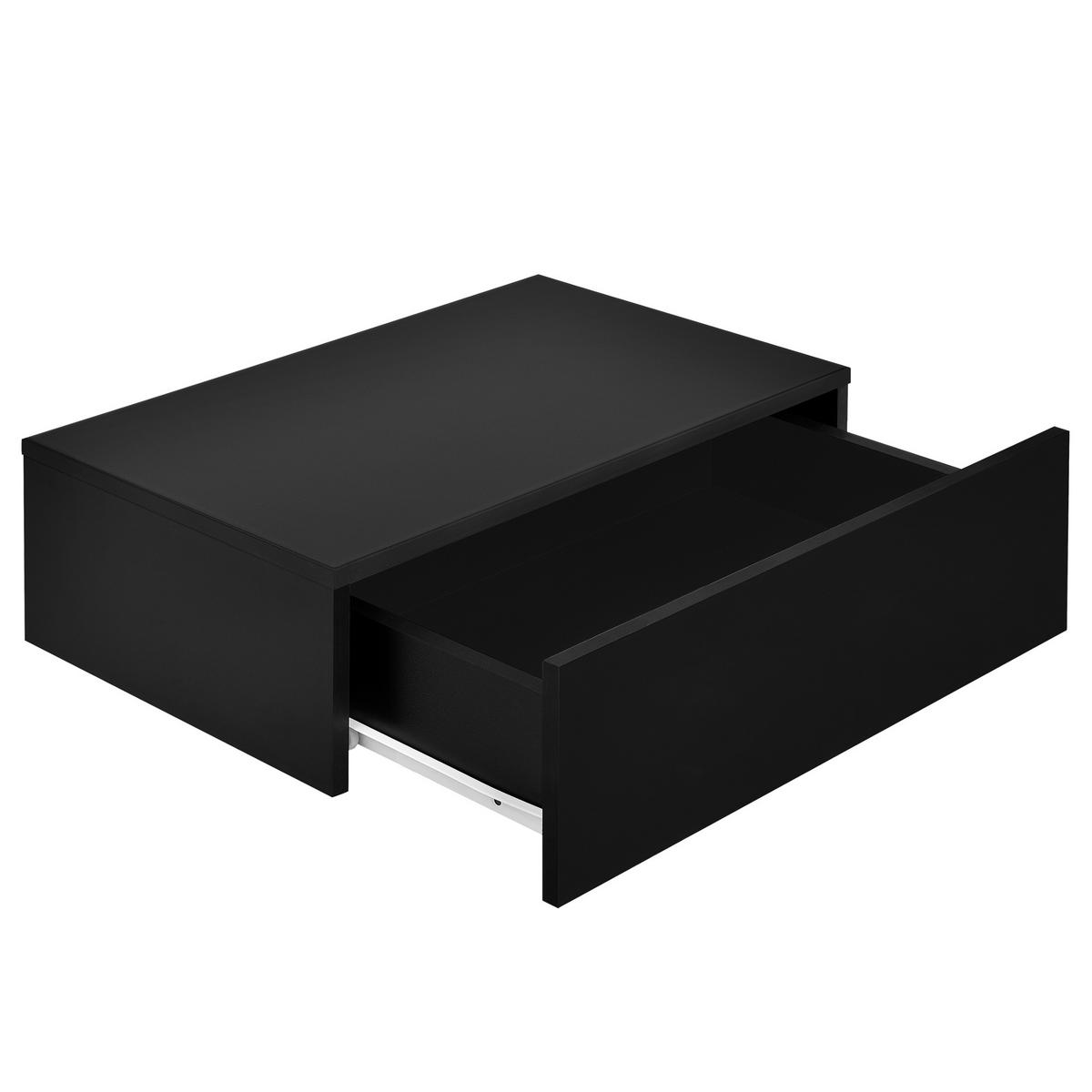 NACHTTISCH Oslo, 2er Set, hängend, mit Schublade - Schwarz, Holzwerkstoff (46/15/30cm) - [en.casa]