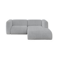 ECKSOFA Ottomane Rechts MIRA-L1 227x179x89 Grau Cord - Blaugrau/Schwarz, Holzwerkstoff/Kunststoff (227/179cm) - ALTDECOR