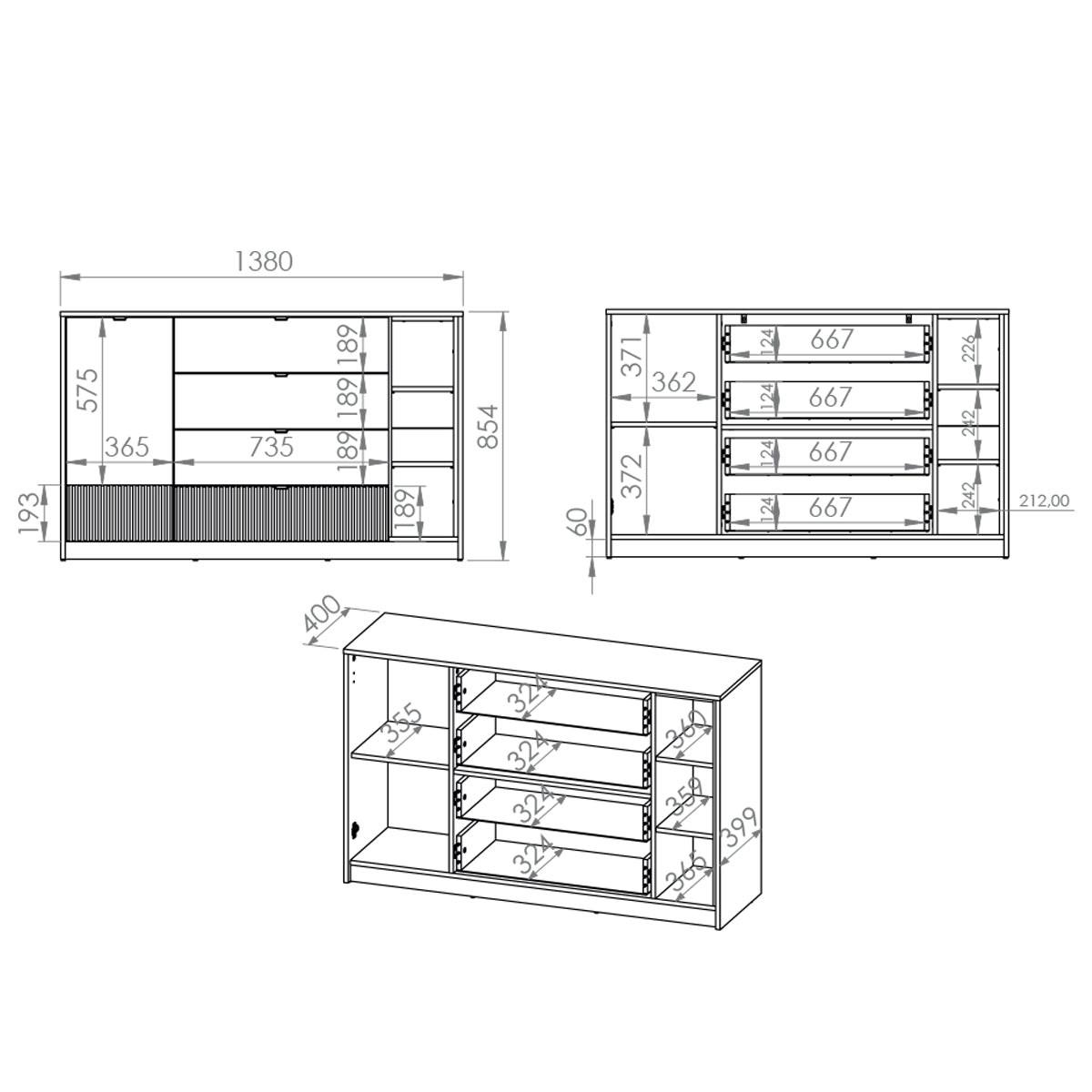 BÜCHERREGAL Ronan Weiß - Weiß, Holzwerkstoff (101/140/40cm) - Petits-meubles