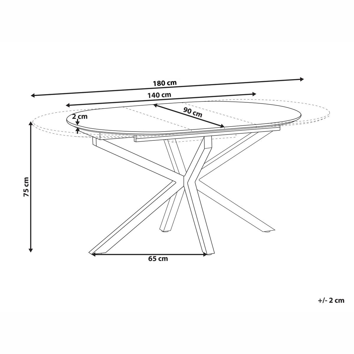 ESSTISCH ausziehbar Braun 140-180/90 cm Macquarie - Braun, Holzwerkstoff (140/90/75cm) - Beliani